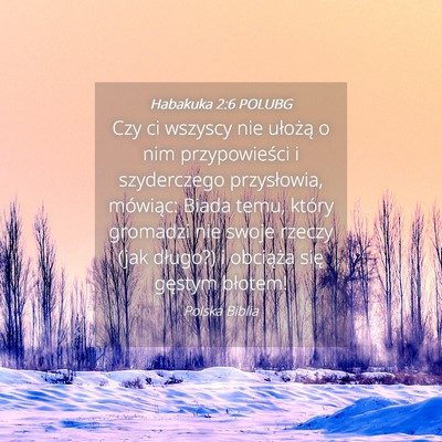 Picture 04 - Habakuka 2:6 POLUBG - Czy ci wszyscy nie ułożą o nim przypowieści i - Bible Verse Picture