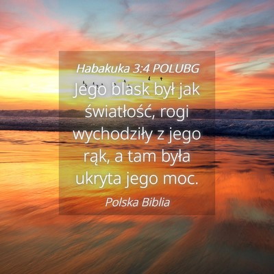 Picture 04 - Habakuka 3:4 POLUBG - Jego blask był jak światłość, rogi - Bible Verse Picture