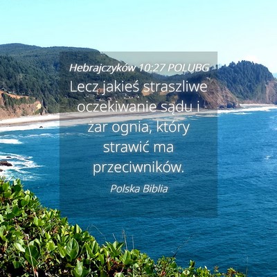 Picture 04 - Hebrajczyków 10:27 POLUBG - Lecz jakieś straszliwe oczekiwanie sądu i żar - Bible Verse Picture