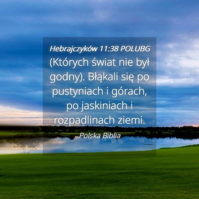 Picture 04 - Hebrajczyków 11:38 POLUBG - (Których świat nie był godny). Błąkali się - Bible Verse Picture