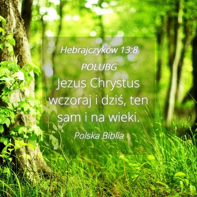 Picture 04 - Hebrajczyków 13:8 POLUBG - Jezus Chrystus wczoraj i dziś, ten sam i na - Bible Verse Picture