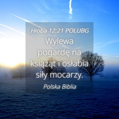 Picture 04 - Hioba 12:21 POLUBG - Wylewa pogardę na książąt i osłabia siły - Bible Verse Picture
