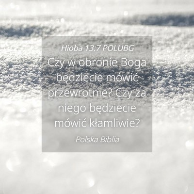 Picture 04 - Hioba 13:7 POLUBG - Czy w obronie Boga będziecie mówić - Bible Verse Picture