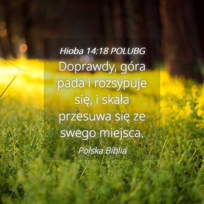 Picture 04 - Hioba 14:18 POLUBG - Doprawdy, góra pada i rozsypuje się, i skała - Bible Verse Picture