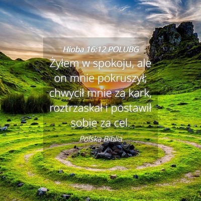 Picture 04 - Hioba 16:12 POLUBG - Żyłem w spokoju, ale on mnie pokruszył; - Bible Verse Picture