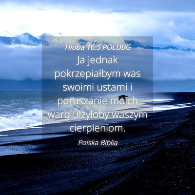 Picture 04 - Hioba 16:5 POLUBG - Ja jednak pokrzepiałbym was swoimi ustami i - Bible Verse Picture