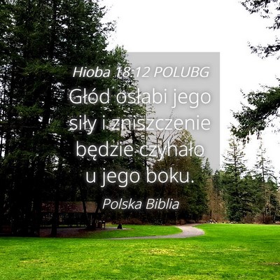 Picture 04 - Hioba 18:12 POLUBG - Głód osłabi jego siły i zniszczenie będzie - Bible Verse Picture