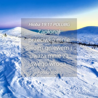 Picture 04 - Hioba 19:11 POLUBG - Zapłonął przeciwko mnie swoim gniewem i uważa - Bible Verse Picture