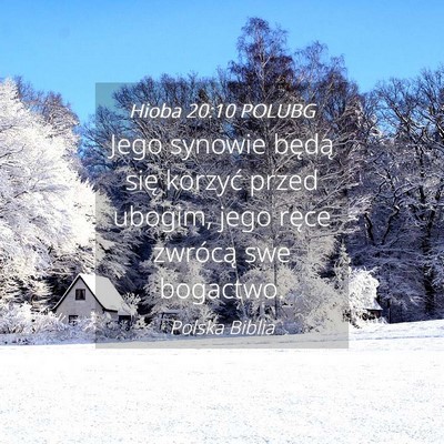 Picture 04 - Hioba 20:10 POLUBG - Jego synowie będą się korzyć przed ubogim, - Bible Verse Picture