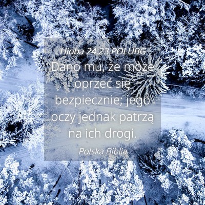 Picture 04 - Hioba 24:23 POLUBG - Dano mu, że może oprzeć się bezpiecznie; jego - Bible Verse Picture