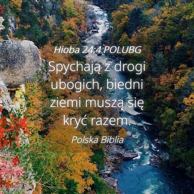 Picture 04 - Hioba 24:4 POLUBG - Spychają z drogi ubogich, biedni ziemi muszą - Bible Verse Picture