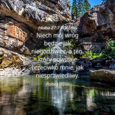 Picture 04 - Hioba 27:7 POLUBG - Niech mój wróg będzie jak niegodziwiec, a ten, - Bible Verse Picture