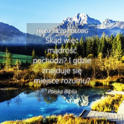 Picture 04 - Hioba 28:20 POLUBG - Skąd więc mądrość pochodzi? I gdzie znajduje - Bible Verse Picture