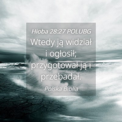 Picture 04 - Hioba 28:27 POLUBG - Wtedy ją widział i ogłosił; przygotował ją - Bible Verse Picture