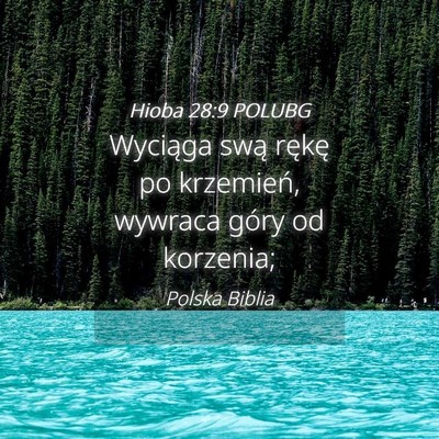 Picture 04 - Hioba 28:9 POLUBG - Wyciąga swą rękę po krzemień, wywraca góry - Bible Verse Picture