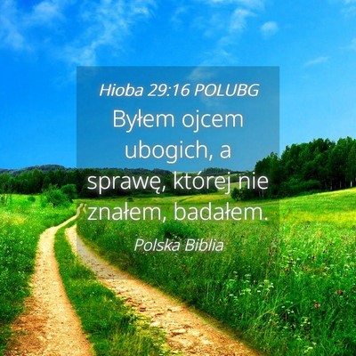 Picture 04 - Hioba 29:16 POLUBG - Byłem ojcem ubogich, a sprawę, której nie - Bible Verse Picture