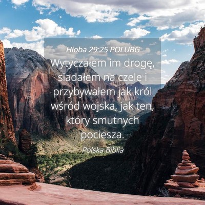 Picture 04 - Hioba 29:25 POLUBG - Wytyczałem im drogę, siadałem na czele i - Bible Verse Picture
