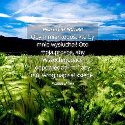 Picture 04 - Hioba 31:35 POLUBG - Obym miał kogoś, kto by mnie wysłuchał! Oto - Bible Verse Picture