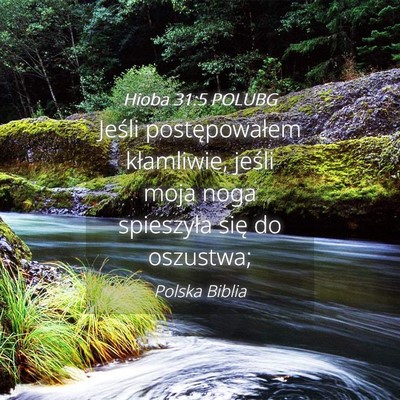 Picture 04 - Hioba 31:5 POLUBG - Jeśli postępowałem kłamliwie, jeśli moja - Bible Verse Picture
