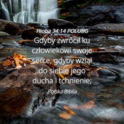 Picture 04 - Hioba 34:14 POLUBG - Gdyby zwrócił ku człowiekowi swoje serce, - Bible Verse Picture