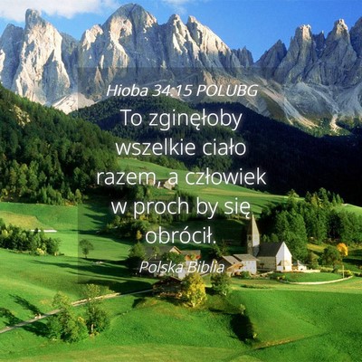 Picture 04 - Hioba 34:15 POLUBG - To zginęłoby wszelkie ciało razem, a człowiek - Bible Verse Picture