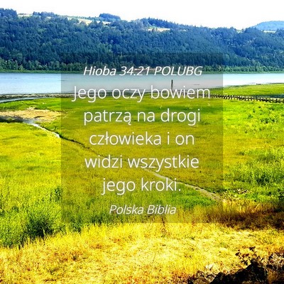 Picture 04 - Hioba 34:21 POLUBG - Jego oczy bowiem patrzą na drogi człowieka i on - Bible Verse Picture