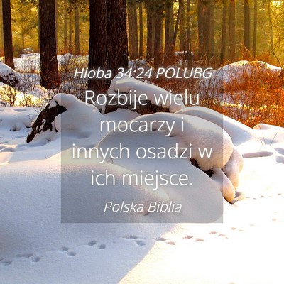 Picture 04 - Hioba 34:24 POLUBG - Rozbije wielu mocarzy i innych osadzi w ich - Bible Verse Picture