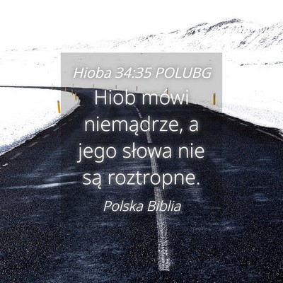 Picture 04 - Hioba 34:35 POLUBG - Hiob mówi niemądrze, a jego słowa nie są - Bible Verse Picture