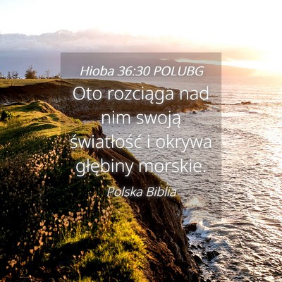 Picture 04 - Hioba 36:30 POLUBG - Oto rozciąga nad nim swoją światłość i - Bible Verse Picture