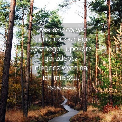 Picture 04 - Hioba 40:12 POLUBG - Spójrz na każdego pysznego i upokórz go, - Bible Verse Picture
