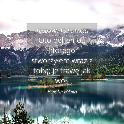 Picture 04 - Hioba 40:15 POLUBG - Oto behemot, którego stworzyłem wraz z tobą; - Bible Verse Picture