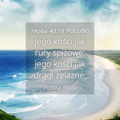 Picture 04 - Hioba 40:18 POLUBG - Jego kości jak rury spiżowe; jego kości jak - Bible Verse Picture