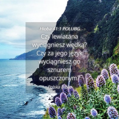 Picture 04 - Hioba 41:1 POLUBG - Czy lewiatana wyciągniesz wędką? Czy za jego - Bible Verse Picture