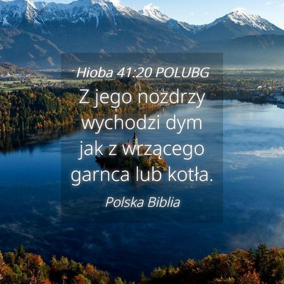 Picture 04 - Hioba 41:20 POLUBG - Z jego nozdrzy wychodzi dym jak z wrzącego - Bible Verse Picture