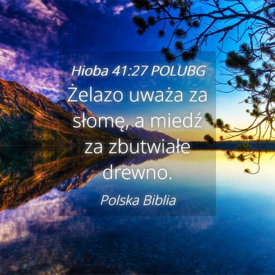 Picture 04 - Hioba 41:27 POLUBG - Żelazo uważa za słomę, a miedź za zbutwiałe - Bible Verse Picture