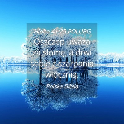 Picture 04 - Hioba 41:29 POLUBG - Oszczep uważa za słomę, a drwi sobie z - Bible Verse Picture