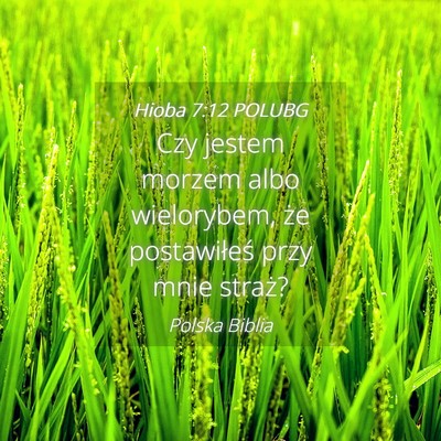 Picture 04 - Hioba 7:12 POLUBG - Czy jestem morzem albo wielorybem, że - Bible Verse Picture