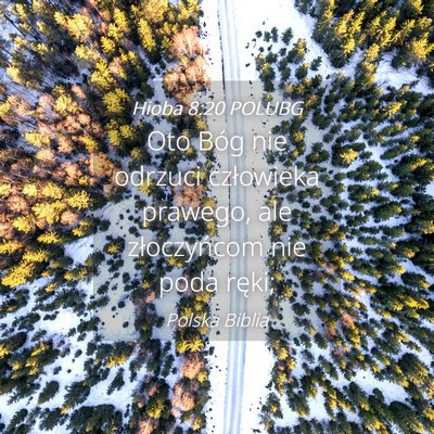 Picture 04 - Hioba 8:20 POLUBG - Oto Bóg nie odrzuci człowieka prawego, ale - Bible Verse Picture