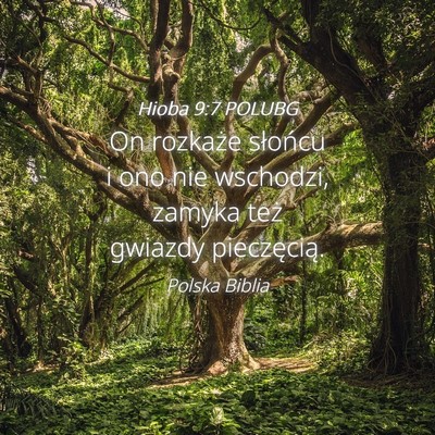 Picture 04 - Hioba 9:7 POLUBG - On rozkaże słońcu i ono nie wschodzi, zamyka - Bible Verse Picture