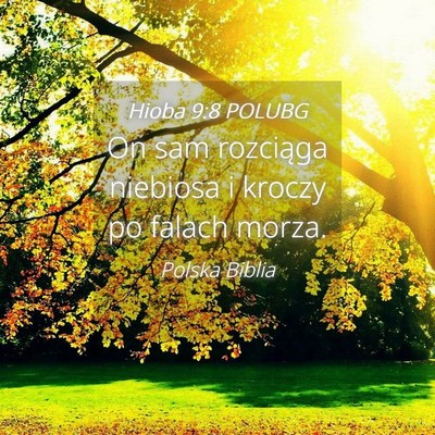 Picture 04 - Hioba 9:8 POLUBG - On sam rozciąga niebiosa i kroczy po falach - Bible Verse Picture
