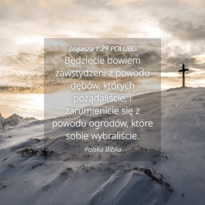 Picture 04 - Izajasza 1:29 POLUBG - Będziecie bowiem zawstydzeni z powodu dębów, - Bible Verse Picture
