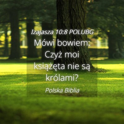Picture 04 - Izajasza 10:8 POLUBG - Mówi bowiem: Czyż moi książęta nie są - Bible Verse Picture