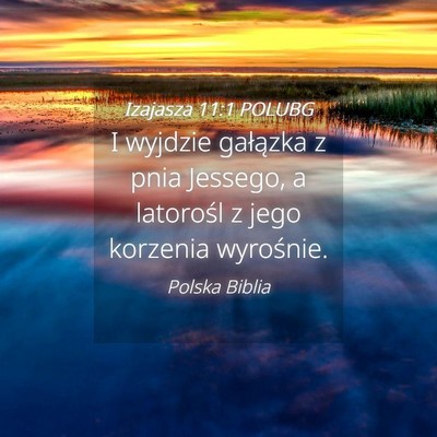 Picture 04 - Izajasza 11:1 POLUBG - I wyjdzie gałązka z pnia Jessego, a latorośl z - Bible Verse Picture