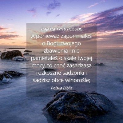 Picture 04 - Izajasza 17:10 POLUBG - A ponieważ zapomniałeś o Bogu twojego - Bible Verse Picture
