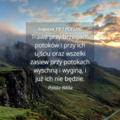 Picture 04 - Izajasza 19:7 POLUBG - Trawa przy brzegach potoków i przy ich ujściu - Bible Verse Picture