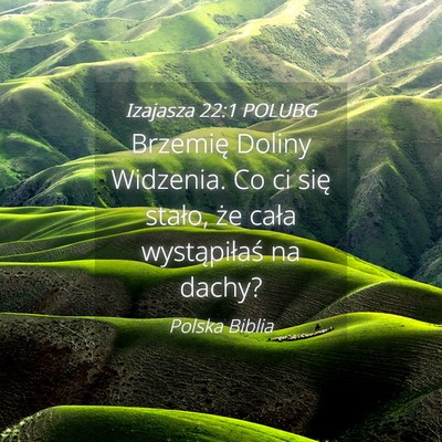 Picture 04 - Izajasza 22:1 POLUBG - Brzemię Doliny Widzenia. Co ci się stało, że - Bible Verse Picture
