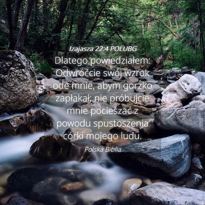 Picture 04 - Izajasza 22:4 POLUBG - Dlatego powiedziałem: Odwróćcie swój wzrok - Bible Verse Picture