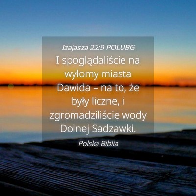 Picture 04 - Izajasza 22:9 POLUBG - I spoglądaliście na wyłomy miasta Dawida – - Bible Verse Picture