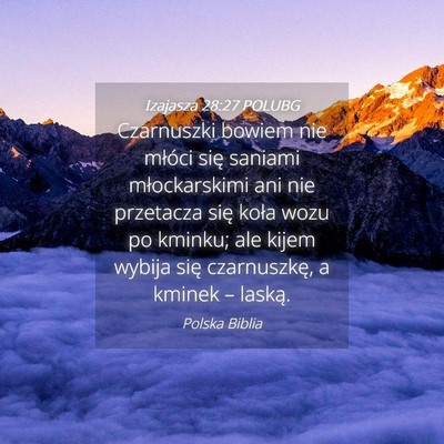 Picture 04 - Izajasza 28:27 POLUBG - Czarnuszki bowiem nie młóci się saniami - Bible Verse Picture