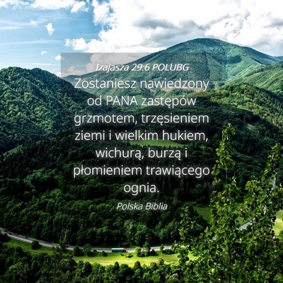 Picture 04 - Izajasza 29:6 POLUBG - Zostaniesz nawiedzony od PANA zastępów - Bible Verse Picture